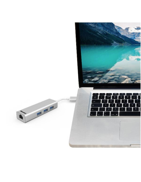HUB 3 PORTE USB 3.0 + LAN RJ45