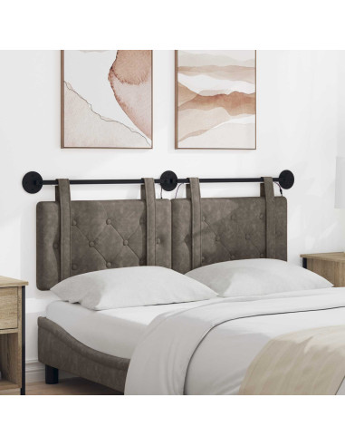 Testiera sospesa Con luce LED Grigio PU Antico