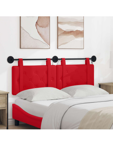 Testiera sospesa Con luce LED Rosso Similpelle
