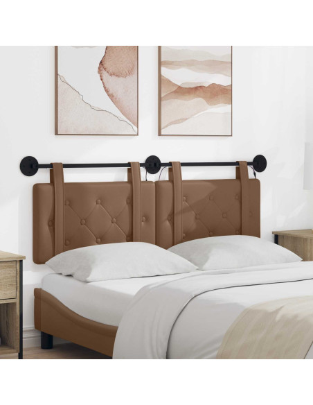 Testiera sospesa Con luce LED Cappuccino Similpelle