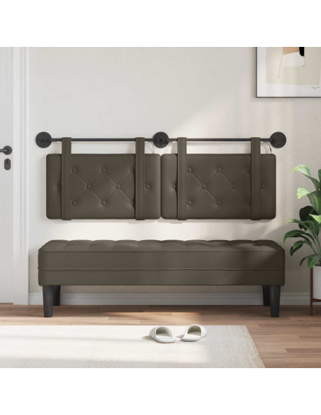 Testiera sospesa Con luce LED Grigio Similpelle