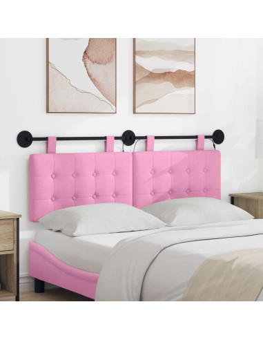 Testiera sospesa Con luce LED Rosa Tessuto