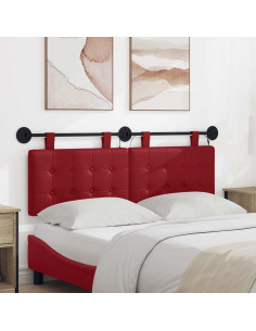 Testiera sospesa Con luce LED Rosso Vino Similpelle