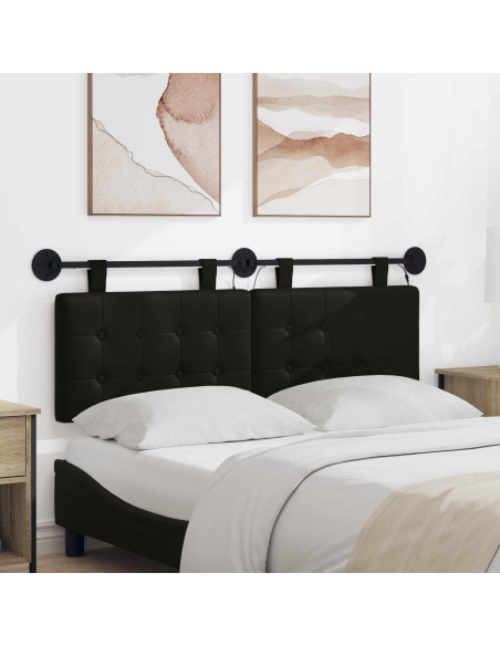 Testiera sospesa Con luce LED Nero Similpelle