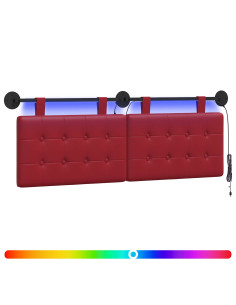 Testiera sospesa Con luce LED Rosso Vino Similpelle 2