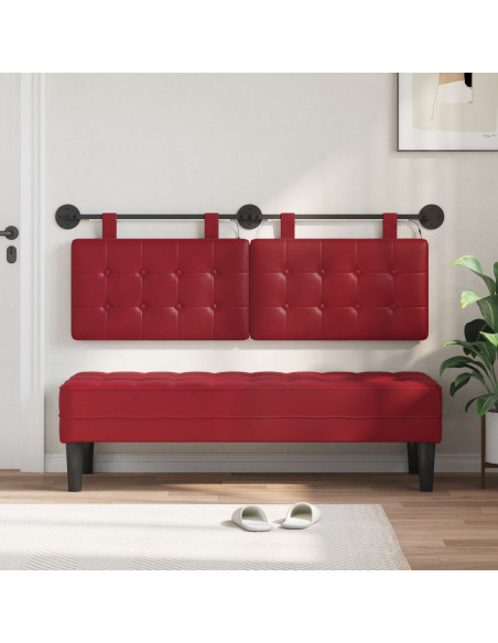 Testiera sospesa Con luce LED Rosso Vino Similpelle