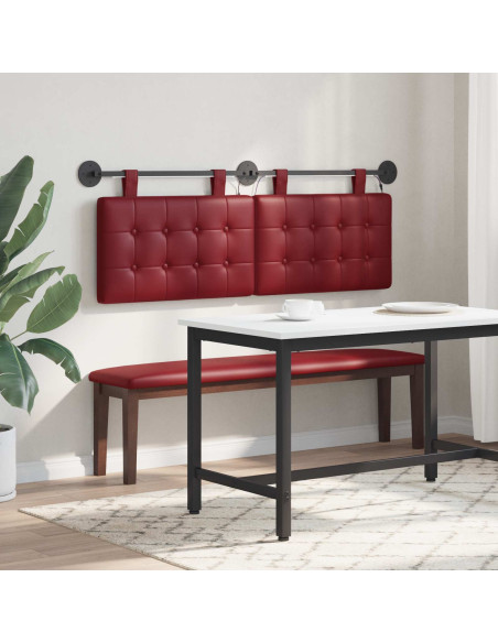 Testiera sospesa Con luce LED Rosso Vino Similpelle