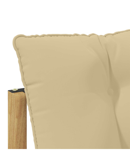 Set di divani da esterno 3 pcs Bianco e Beige Poliestere