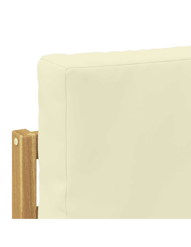 Set di divani da esterno 3 pcs Bianco e Crema Poliestere