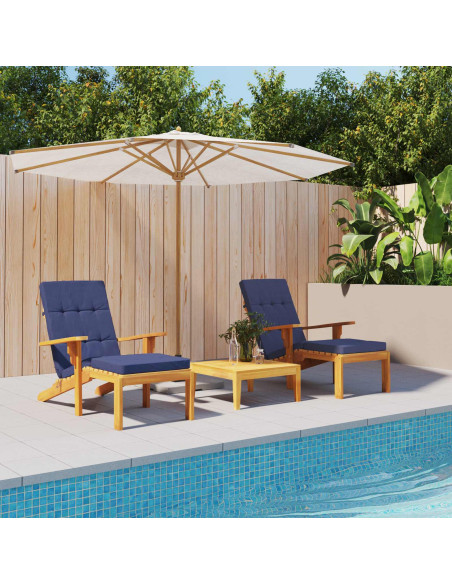Cuscino da Esterno 2 pcs Blu navy 180 x 55 x 7 cm Tessuto