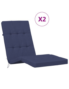 Cuscino da Esterno 2 pcs Blu navy 180 x 55 x 7 cm Tessuto 2