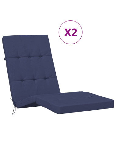 Cuscino da Esterno 2 pcs Blu navy 180 x 55 x 7 cm Tessuto