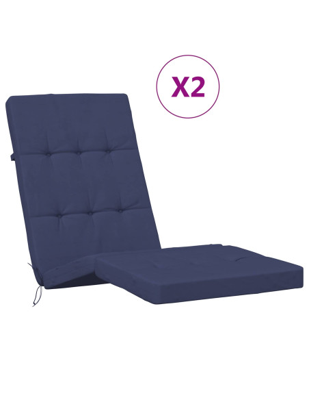 Cuscino da Esterno 2 pcs Blu navy 180 x 55 x 7 cm Tessuto