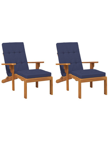 Cuscino da Esterno 2 pcs Blu navy 180 x 55 x 7 cm Tessuto
