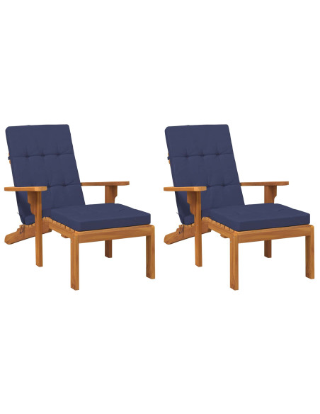 Cuscino da Esterno 2 pcs Blu navy 180 x 55 x 7 cm Tessuto