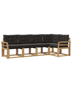 Set di divani da esterno con cuscino 5 pcs 2