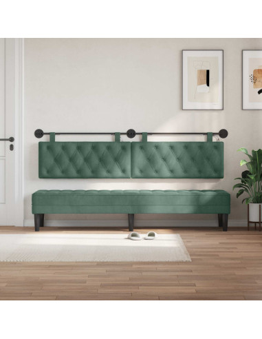 Testiera sospesa Con luce LED Verde Mare Velluto
