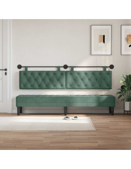 Testiera sospesa Con luce LED Verde Mare Velluto
