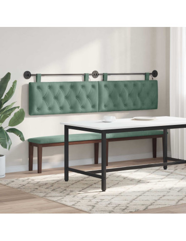 Testiera sospesa Con luce LED Verde Mare Velluto