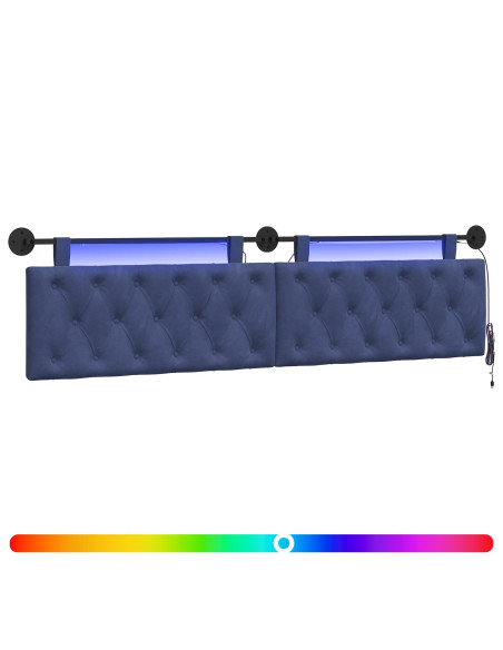 Testiera sospesa Con luce LED Blu Polizia Velluto