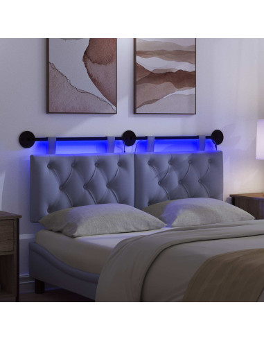 Testiera sospesa Con luce LED Blu jeans Tessuto