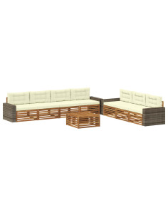 Set di divani da esterno 8 pcs Naturale e Crema 79 x 79 x 37 cm