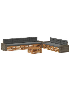 Set di divani da esterno 8 pcs Naturale e Antracite