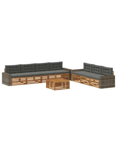 Set di divani da esterno 8 pcs Naturale e Antracite