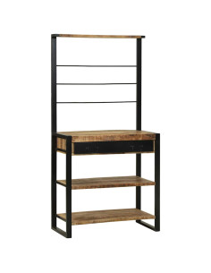 Scaffale da cucina Marrone e Nero 80 x 40 x 160 cm