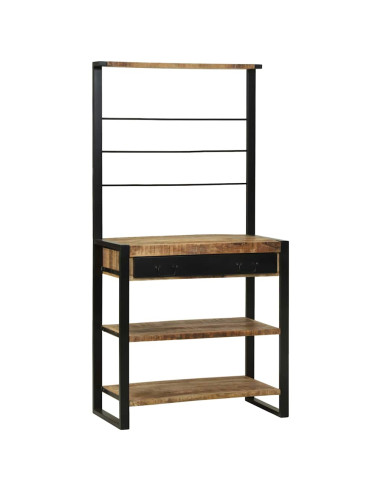 Scaffale da cucina Marrone e Nero 80 x 40 x 160 cm