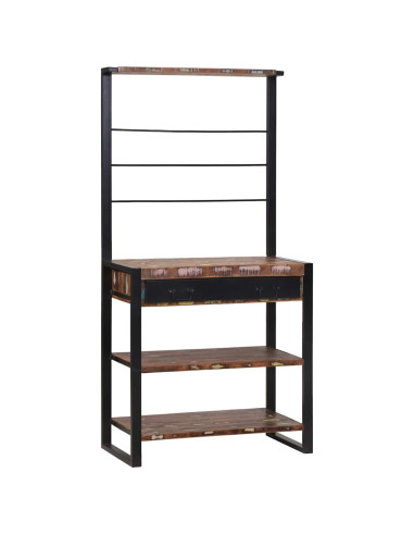 Scaffale da cucina Multicolore e nero 80 x 40 x 160 cm