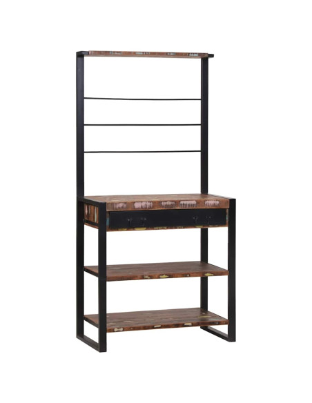 Scaffale da cucina Multicolore e nero 80 x 40 x 160 cm