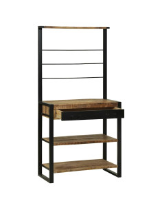 Scaffale da cucina Marrone e Nero 80 x 40 x 160 cm 2
