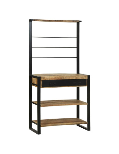 Scaffale da cucina Marrone e Nero 80 x 40 x 160 cm