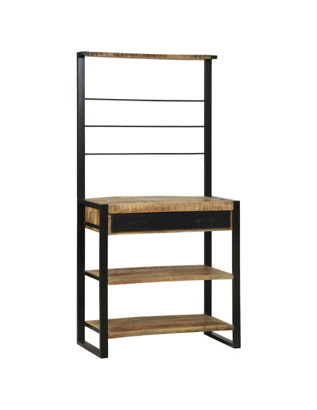 Scaffale da cucina Marrone e Nero 80 x 40 x 160 cm