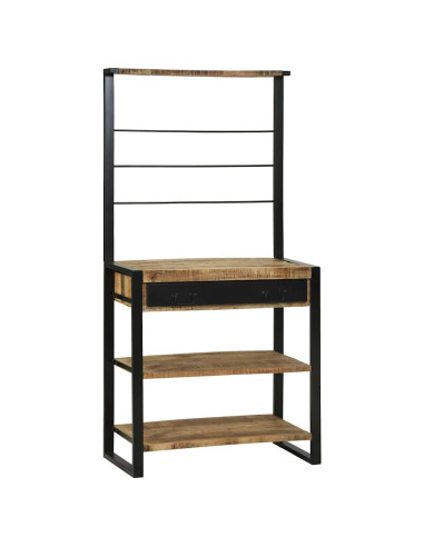 Scaffale da cucina Marrone e Nero 80 x 40 x 160 cm