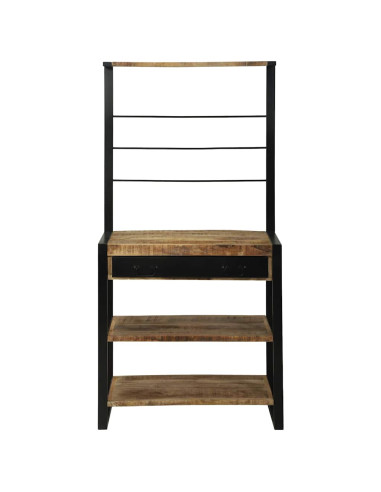 Scaffale da cucina Marrone e Nero 80 x 40 x 160 cm