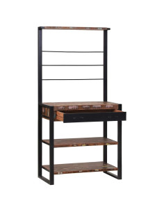 Scaffale da cucina Multicolore e nero 80 x 40 x 160 cm 2