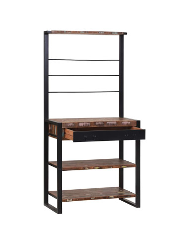 Scaffale da cucina Multicolore e nero 80 x 40 x 160 cm
