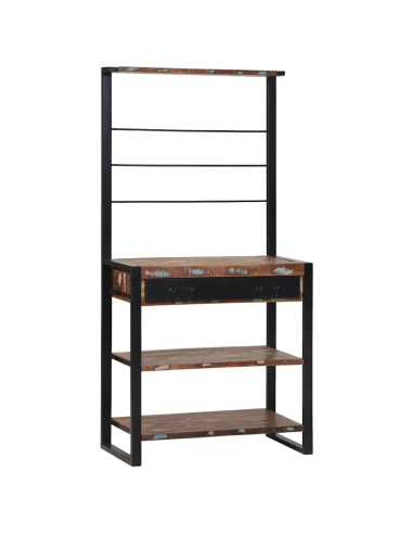 Scaffale da cucina Multicolore e nero 80 x 40 x 160 cm