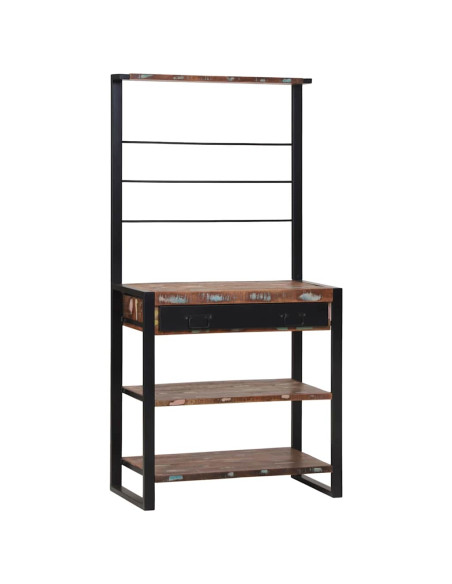 Scaffale da cucina Multicolore e nero 80 x 40 x 160 cm