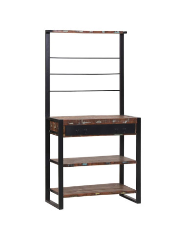 Scaffale da cucina Multicolore e nero 80 x 40 x 160 cm