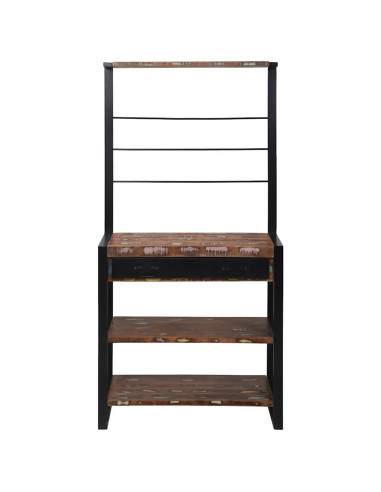 Scaffale da cucina Multicolore e nero 80 x 40 x 160 cm