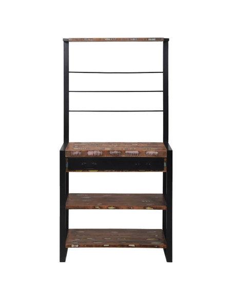 Scaffale da cucina Multicolore e nero 80 x 40 x 160 cm