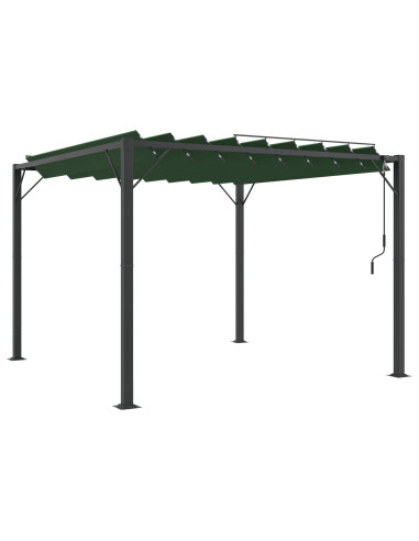 Gazebo con tetto ventilato Verde 3 x 3 x 2,14 m