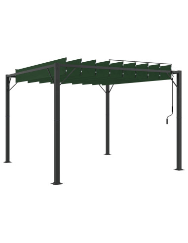 Gazebo con tetto ventilato Verde 3 x 3 x 2,14 m