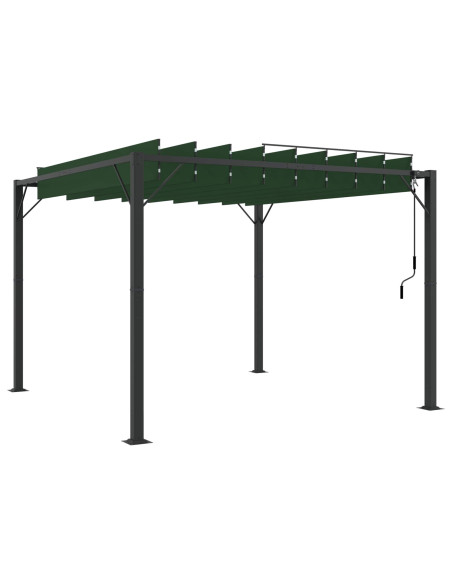 Gazebo con tetto ventilato Verde 3 x 3 x 2,14 m