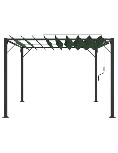 Gazebo con tetto ventilato Verde 3 x 3 x 2,14 m