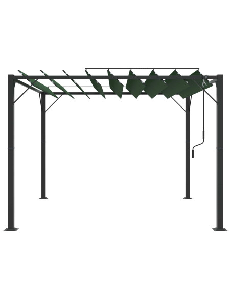 Gazebo con tetto ventilato Verde 3 x 3 x 2,14 m