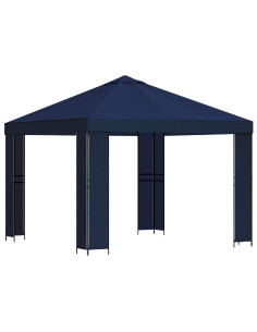 Gazebo 3 x 3 m Blu Poliestere e Acciaio 190 2